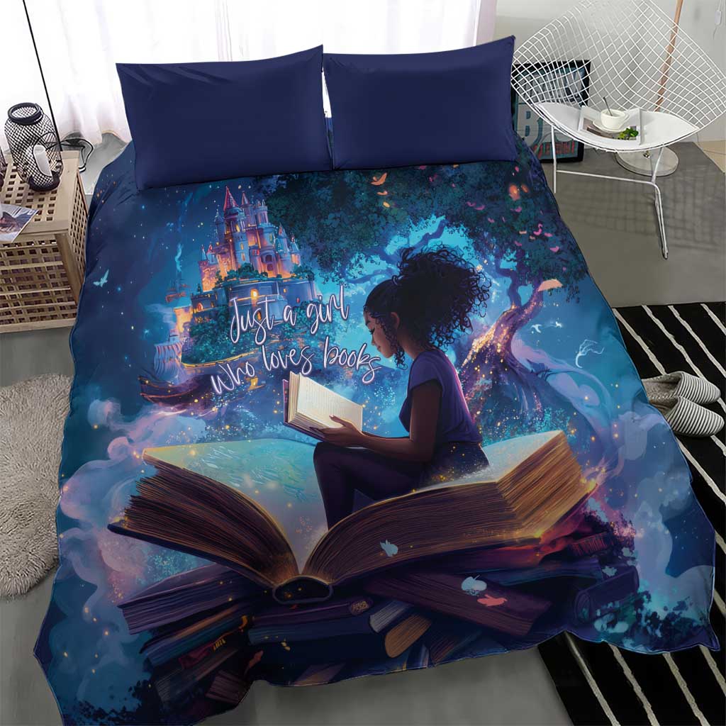 Black Girls Book Lovers Bedding Set Just A Girl Who Loves Books