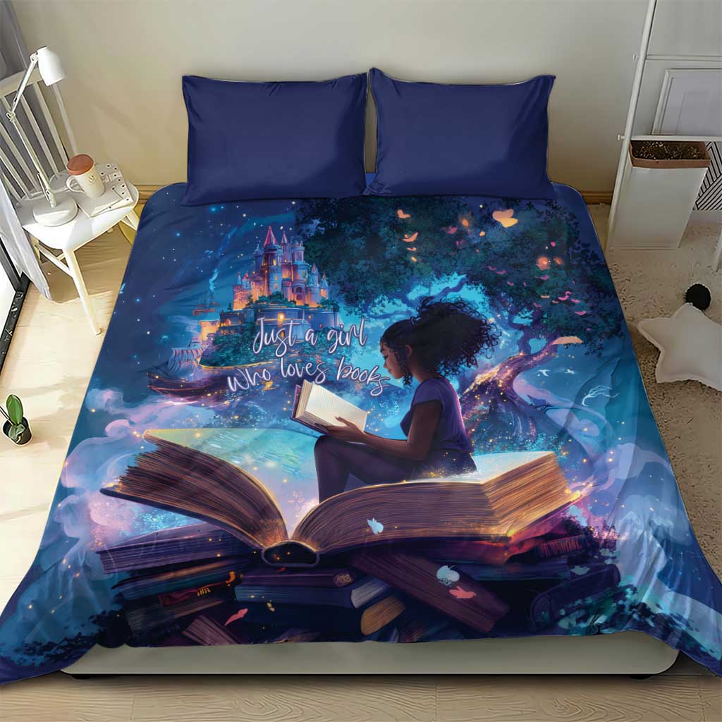 Black Girls Book Lovers Bedding Set Just A Girl Who Loves Books
