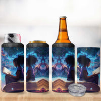 Black Girls Book Lovers 4 in 1 Can Cooler Tumbler Just A Girl Who Loves Books