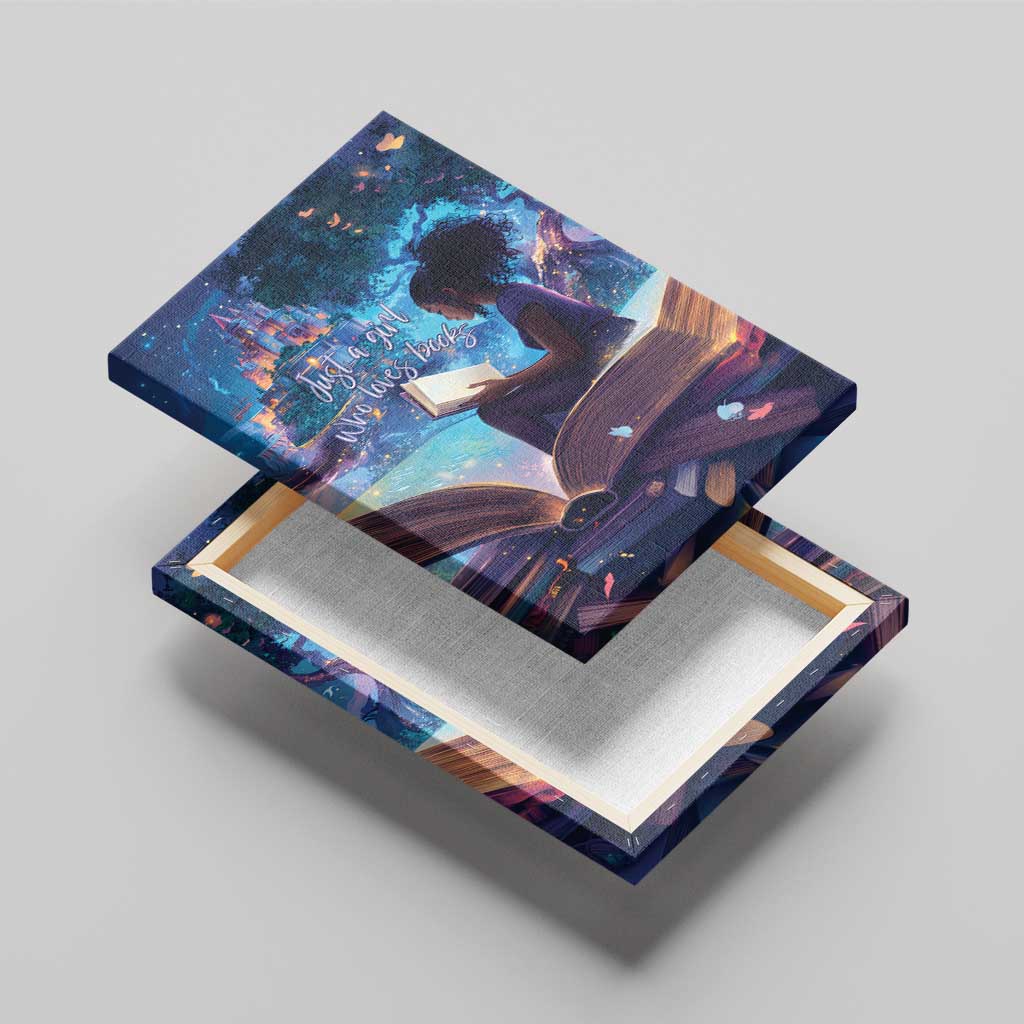 Black Girls Book Lovers Canvas Wall Art Just A Girl Who Loves Books