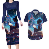 Black Girls Book Lovers Couples Matching Long Sleeve Bodycon Dress and Hawaiian Shirt Just A Girl Who Loves Books