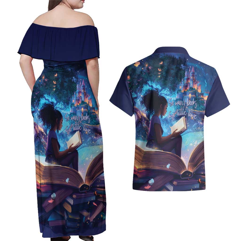 Black Girls Book Lovers Couples Matching Off Shoulder Maxi Dress and Hawaiian Shirt Just A Girl Who Loves Books