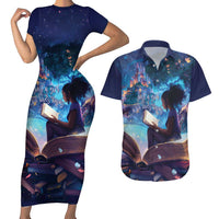 Black Girls Book Lovers Couples Matching Short Sleeve Bodycon Dress and Hawaiian Shirt Just A Girl Who Loves Books