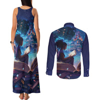 Black Girls Book Lovers Couples Matching Tank Maxi Dress and Long Sleeve Button Shirt Just A Girl Who Loves Books