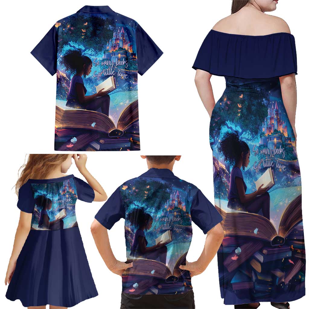 Black Girls Book Lovers Family Matching Off Shoulder Maxi Dress and Hawaiian Shirt Just A Girl Who Loves Books