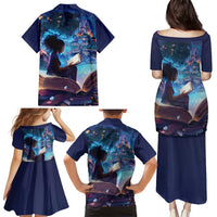 Black Girls Book Lovers Family Matching Puletasi and Hawaiian Shirt Just A Girl Who Loves Books