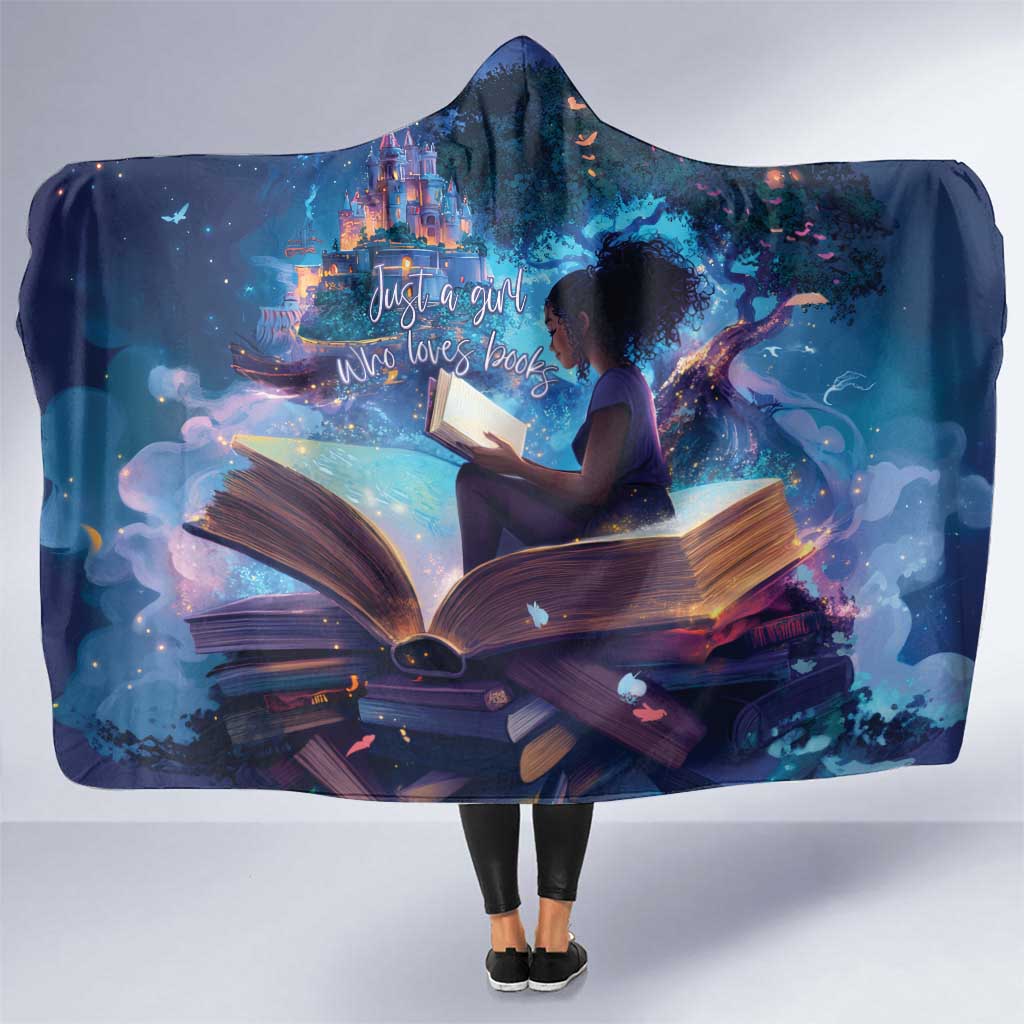 Black Girls Book Lovers Hooded Blanket Just A Girl Who Loves Books