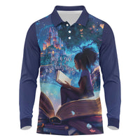 Black Girls Book Lovers Long Sleeve Polo Shirt Just A Girl Who Loves Books