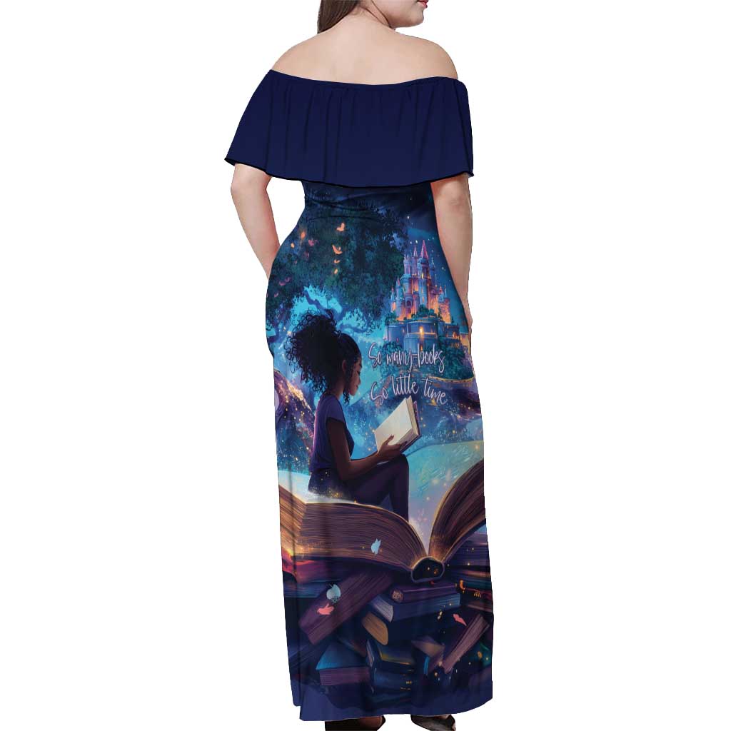 Black Girls Book Lovers Off Shoulder Maxi Dress Just A Girl Who Loves Books