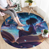 Black Girls Book Lovers Round Carpet Just A Girl Who Loves Books