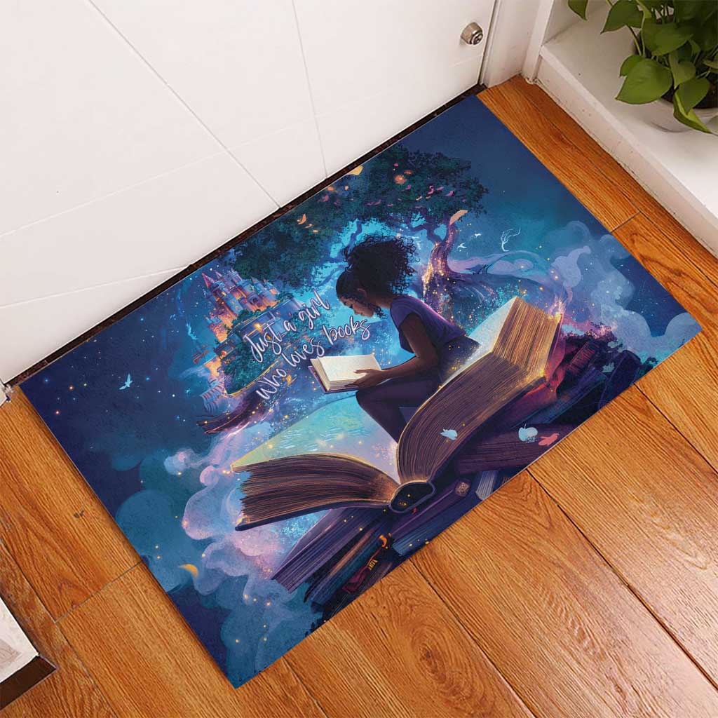 Black Girls Book Lovers Rubber Doormat Just A Girl Who Loves Books