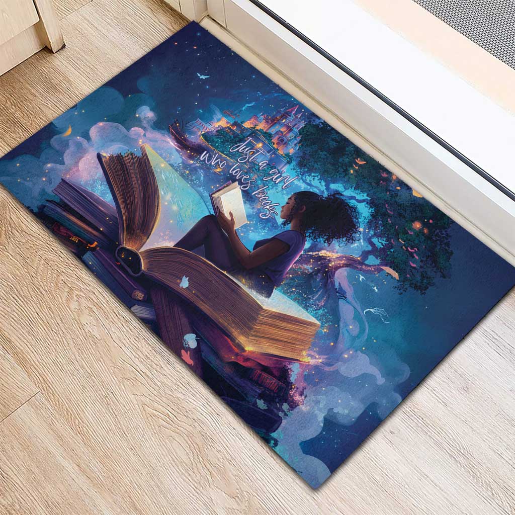 Black Girls Book Lovers Rubber Doormat Just A Girl Who Loves Books
