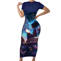 Black Girls Book Lovers Short Sleeve Bodycon Dress Just A Girl Who Loves Books