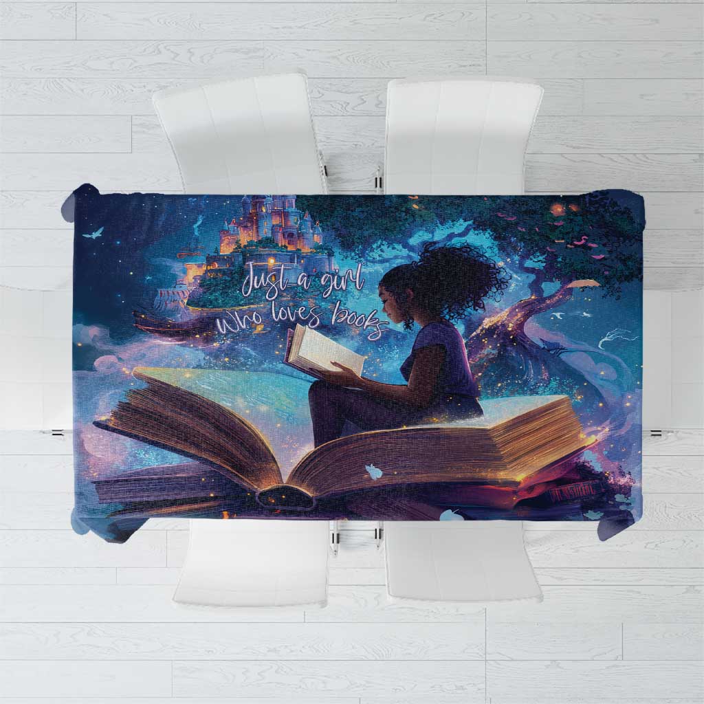 Black Girls Book Lovers Tablecloth Just A Girl Who Loves Books