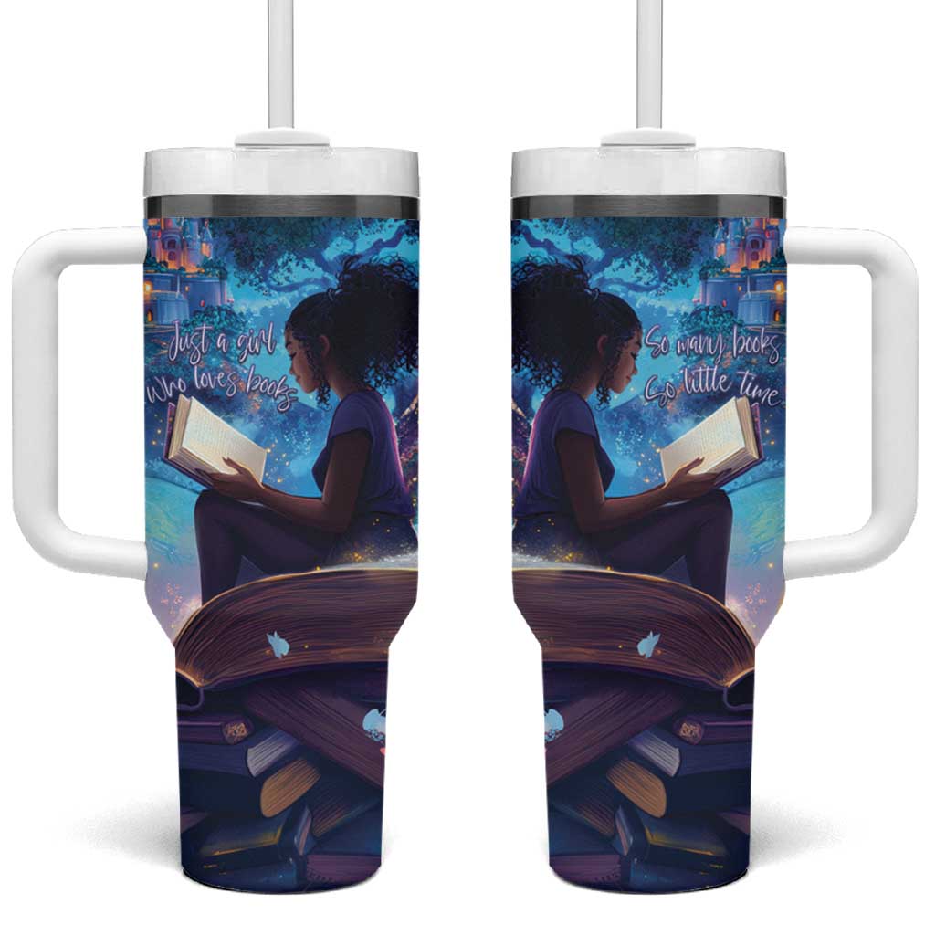 Black Girls Book Lovers Tumbler With Handle Just A Girl Who Loves Books