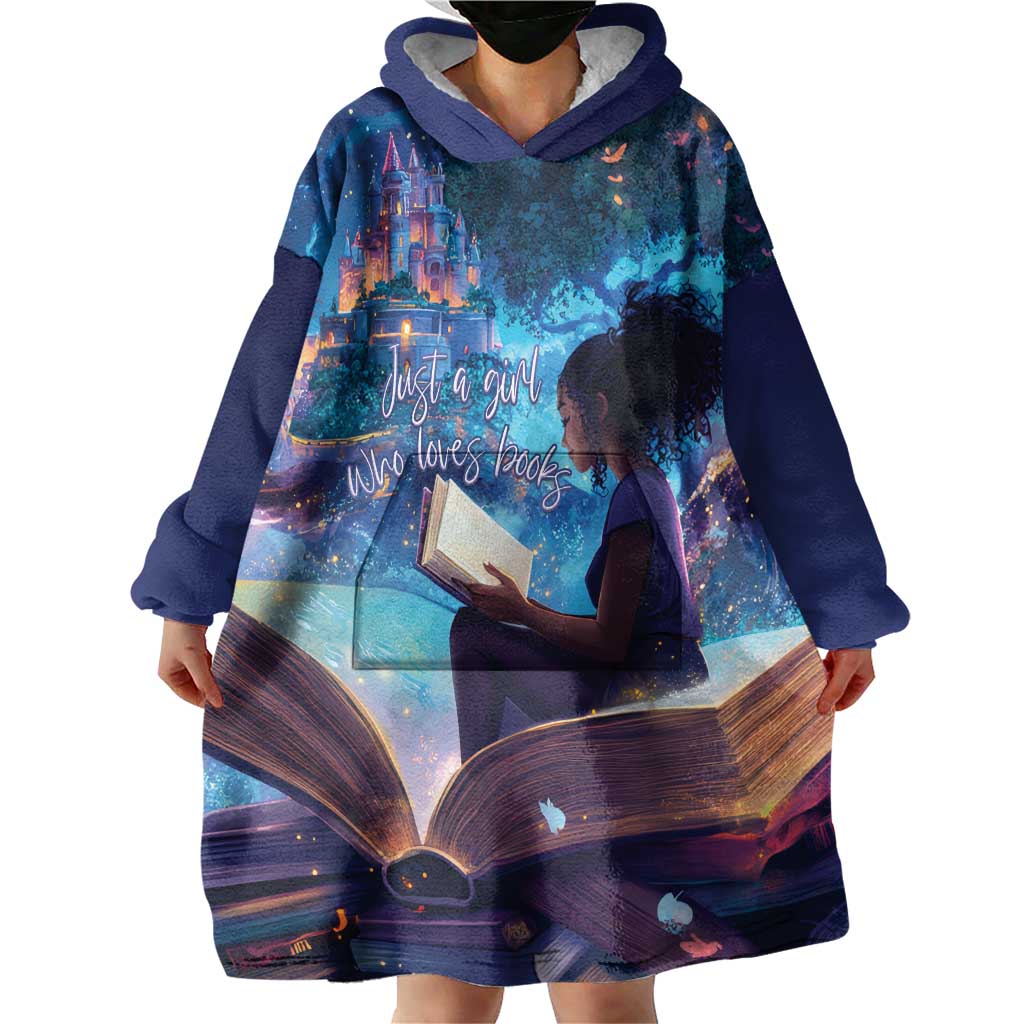 Black Girls Book Lovers Wearable Blanket Hoodie Just A Girl Who Loves Books