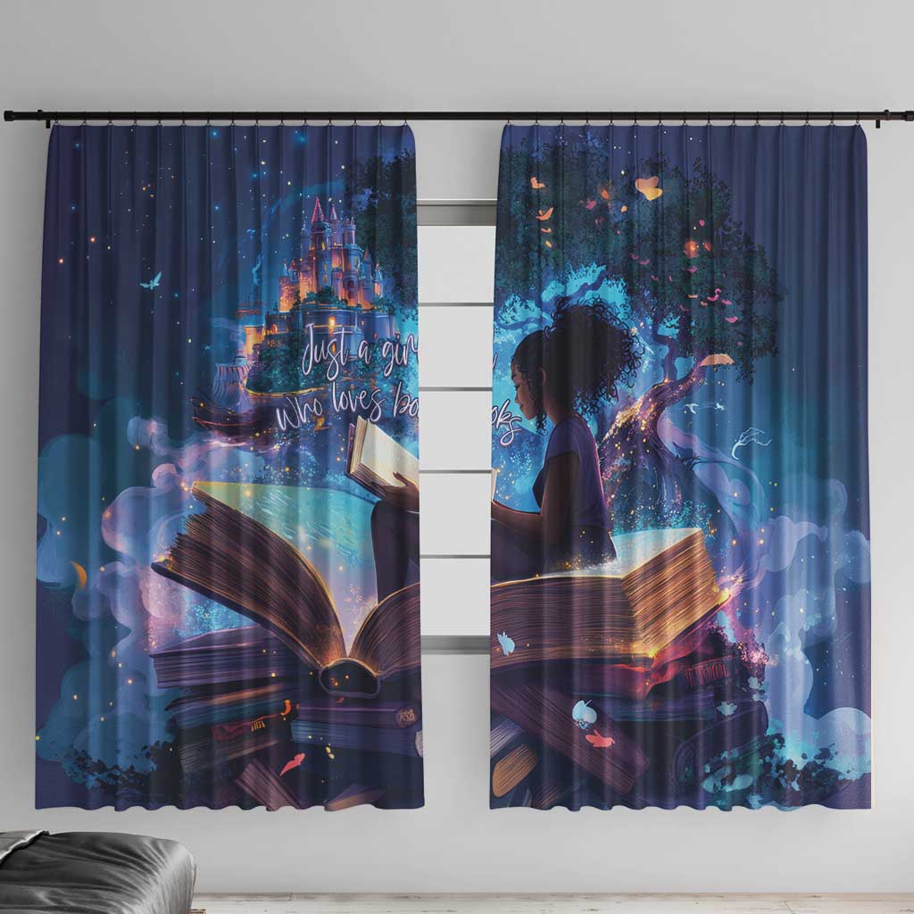Black Girls Book Lovers Window Curtain Just A Girl Who Loves Books