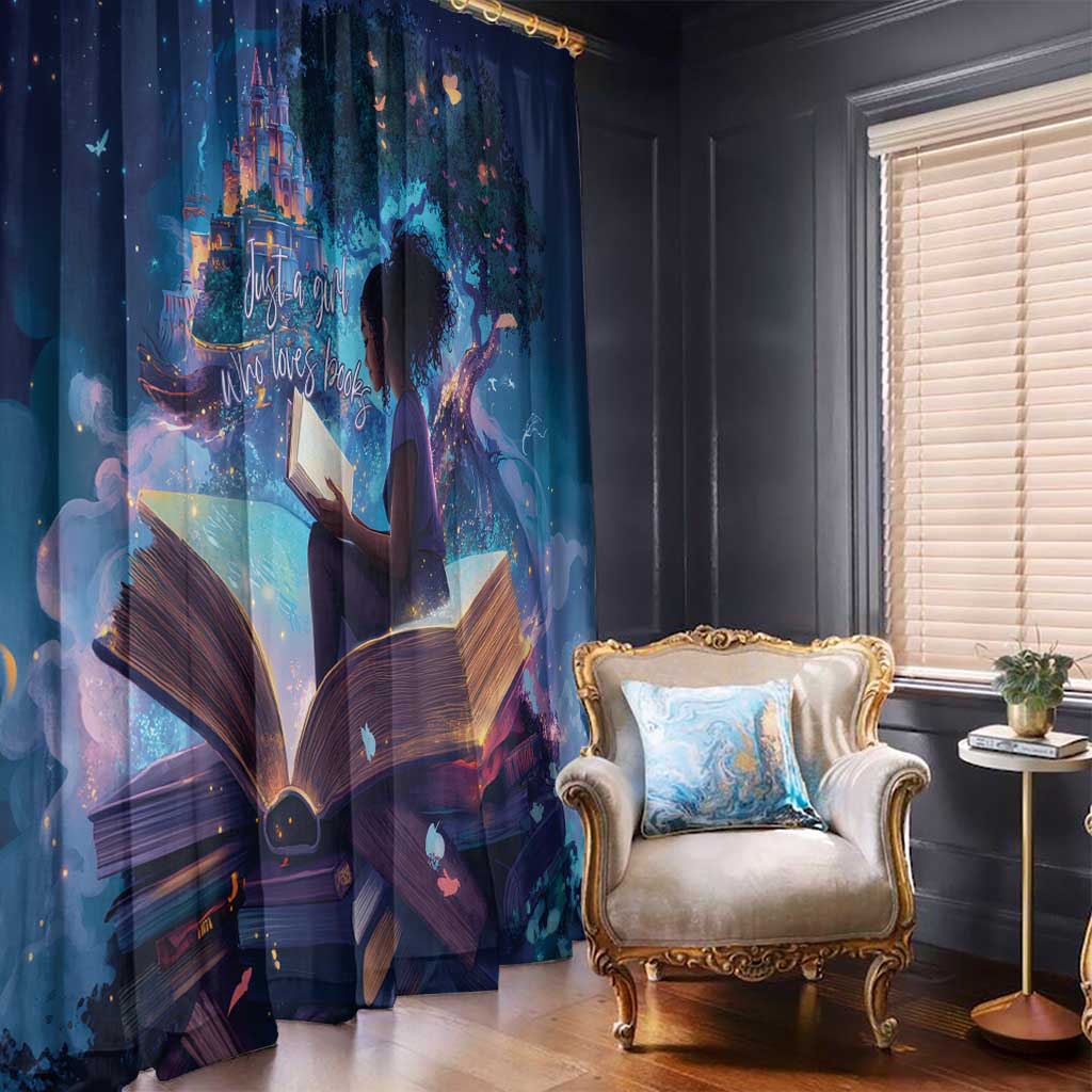Black Girls Book Lovers Window Curtain Just A Girl Who Loves Books