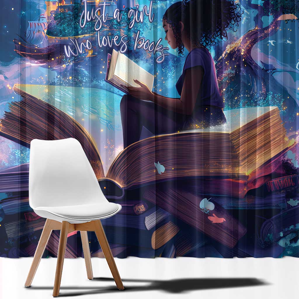 Black Girls Book Lovers Window Curtain Just A Girl Who Loves Books