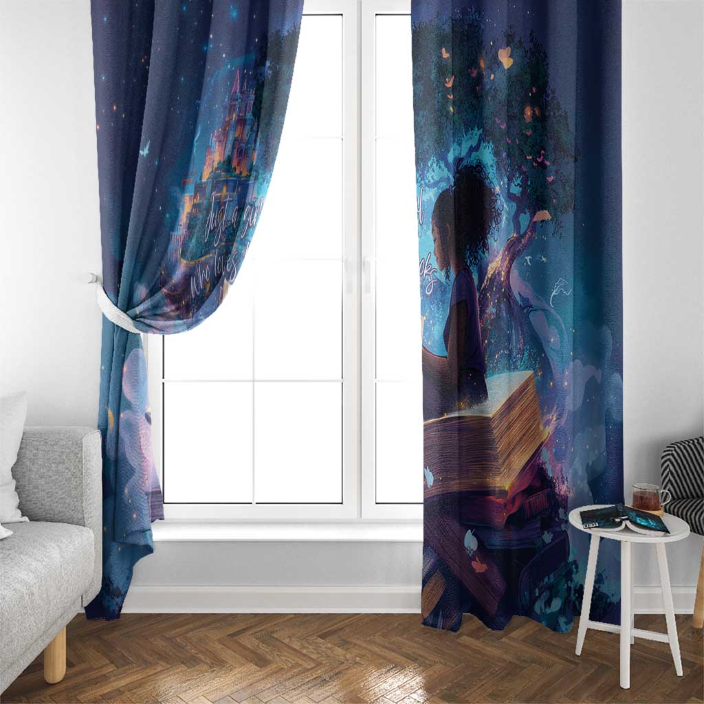 Black Girls Book Lovers Window Curtain Just A Girl Who Loves Books