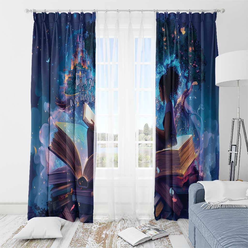 Black Girls Book Lovers Window Curtain Just A Girl Who Loves Books