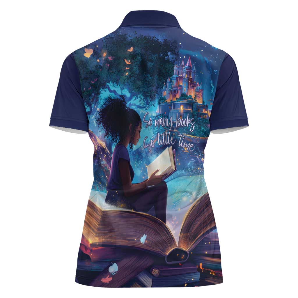 Black Girls Book Lovers Women Polo Shirt Just A Girl Who Loves Books