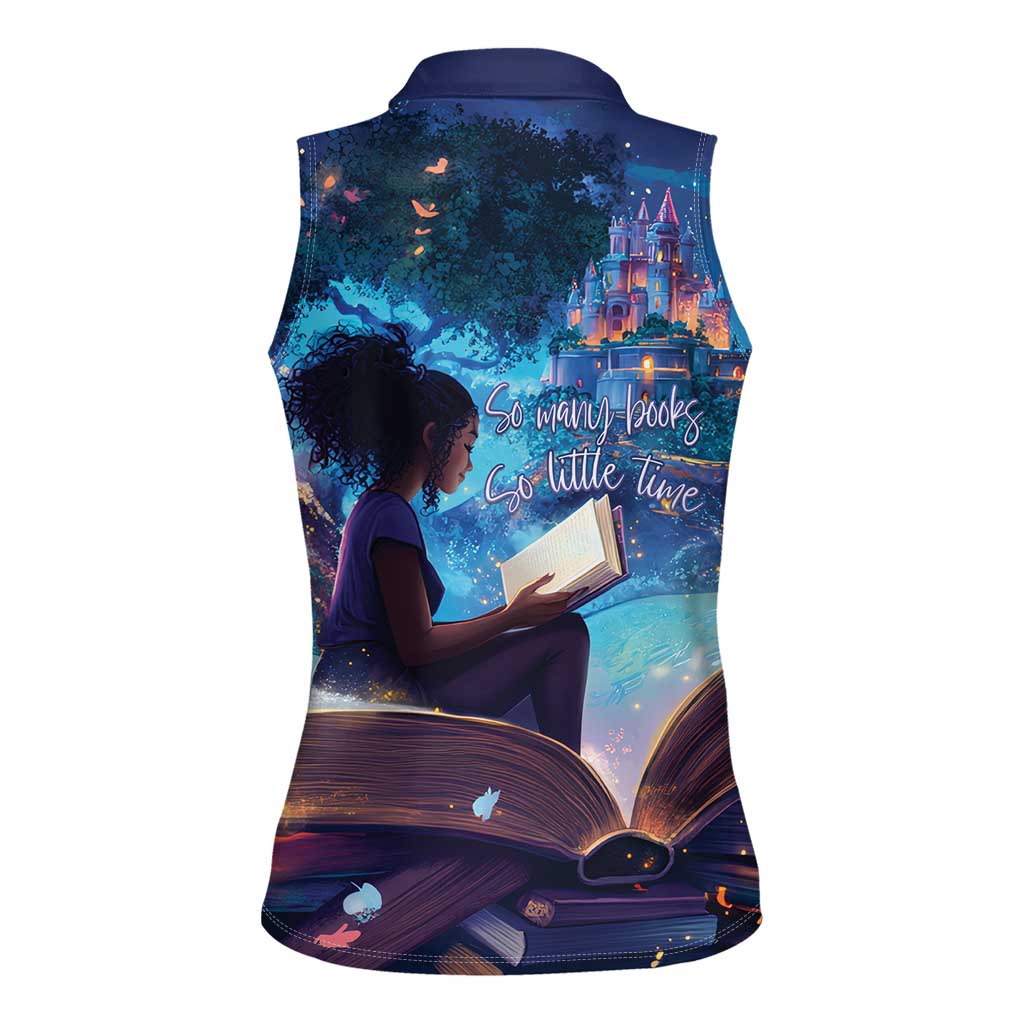 Black Girls Book Lovers Women Sleeveless Polo Shirt Just A Girl Who Loves Books