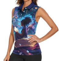 Black Girls Book Lovers Women Sleeveless Polo Shirt Just A Girl Who Loves Books