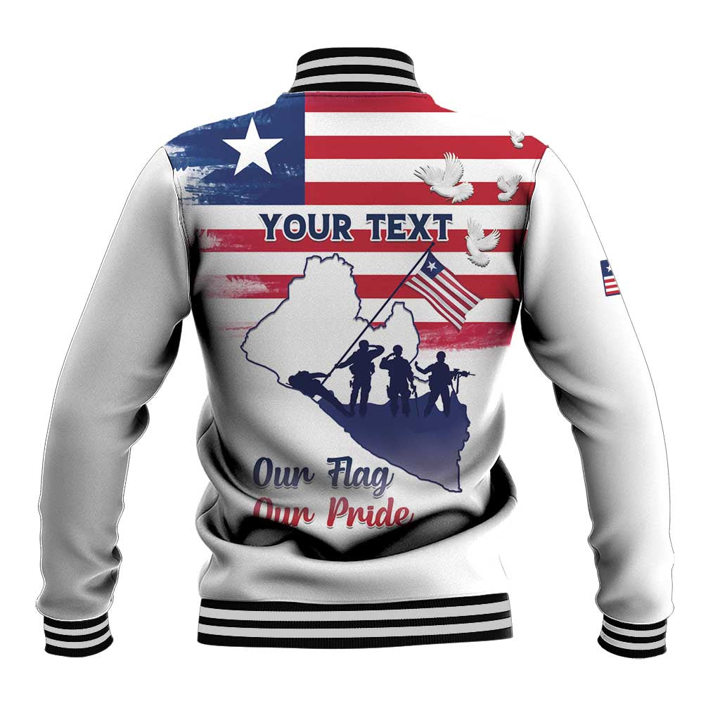 Personalised Liberia Flag Day Baseball Jacket Our Flag Our Pride