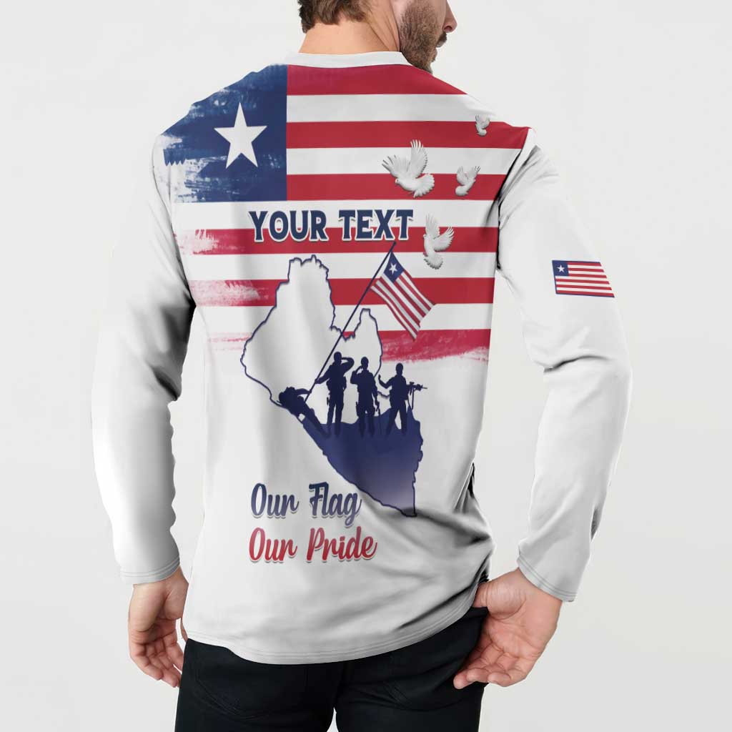 Personalised Liberia Flag Day Button Sweatshirt Our Flag Our Pride