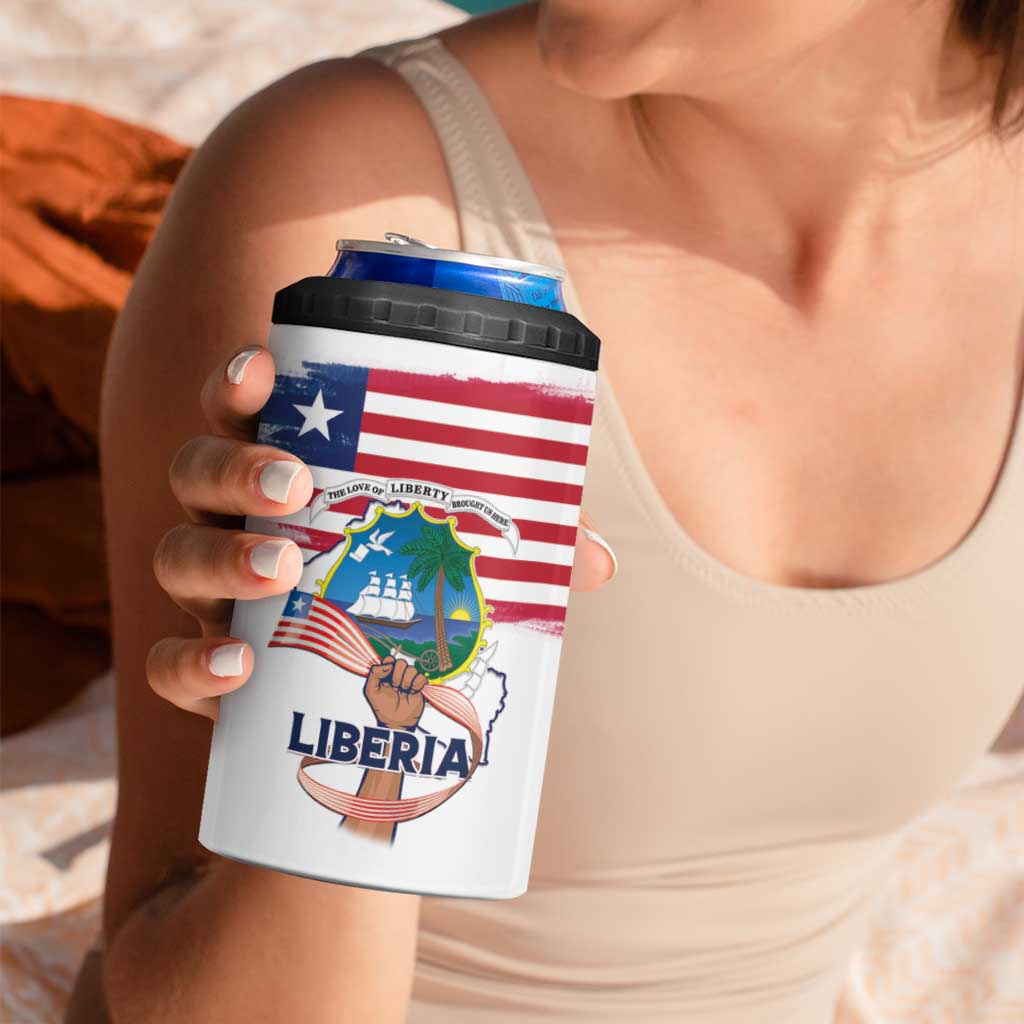 Personalised Liberia Flag Day 4 in 1 Can Cooler Tumbler Our Flag Our Pride