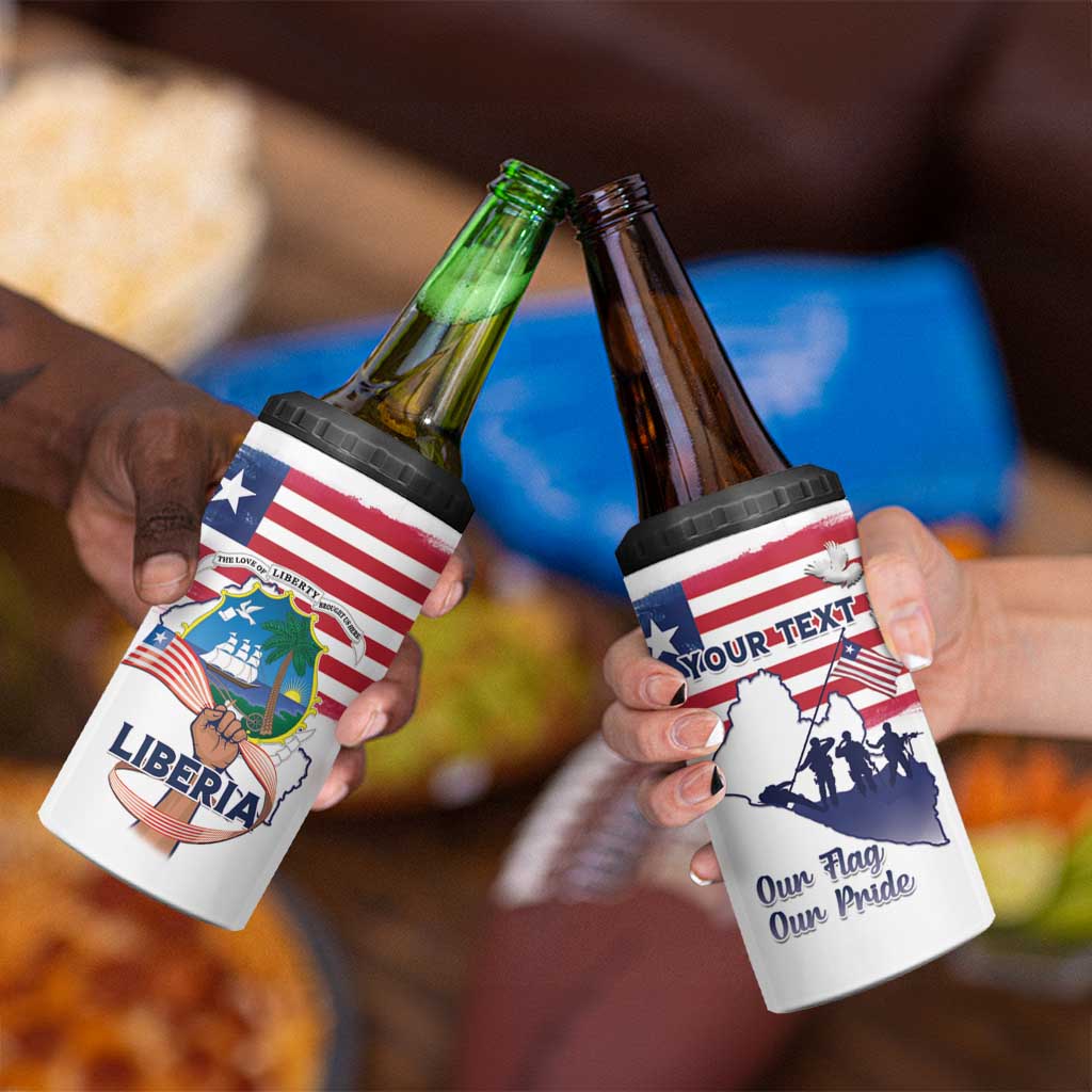 Personalised Liberia Flag Day 4 in 1 Can Cooler Tumbler Our Flag Our Pride