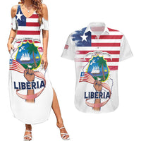 Personalised Liberia Flag Day Couples Matching Summer Maxi Dress and Hawaiian Shirt Our Flag Our Pride