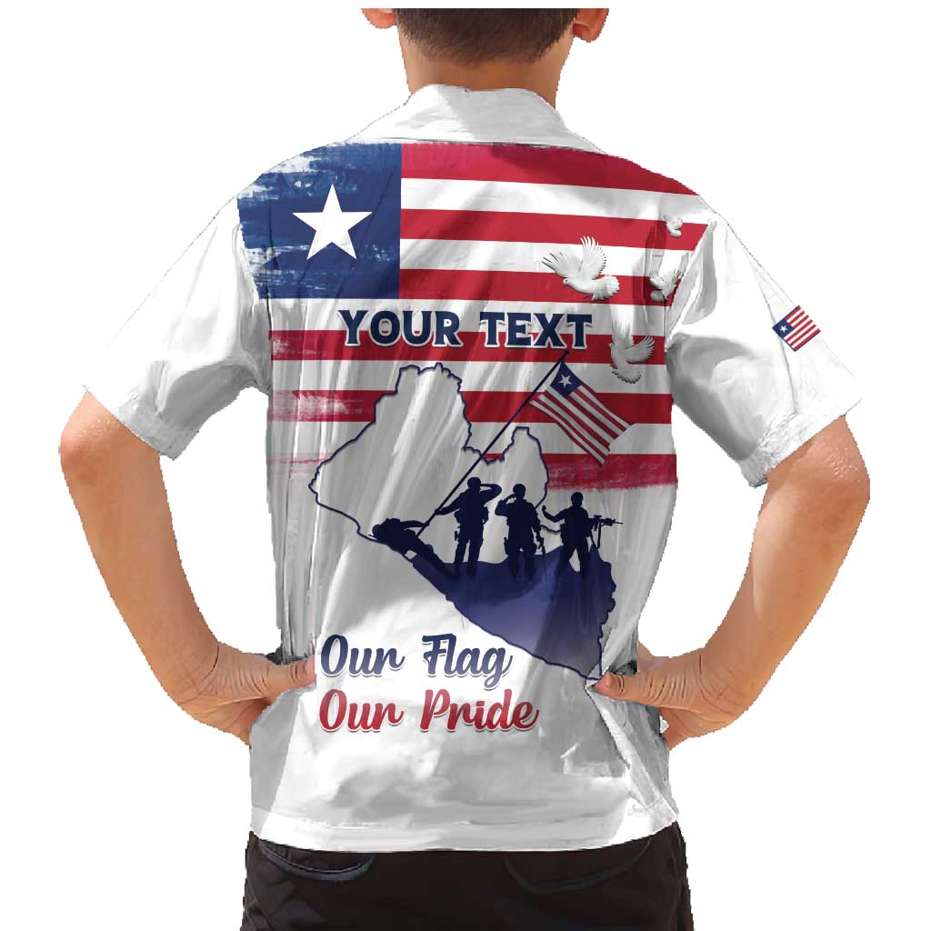 Personalised Liberia Flag Day Family Matching Mermaid Dress and Hawaiian Shirt Our Flag Our Pride