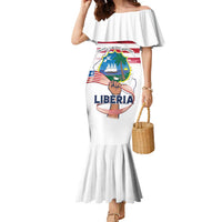 Personalised Liberia Flag Day Family Matching Mermaid Dress and Hawaiian Shirt Our Flag Our Pride