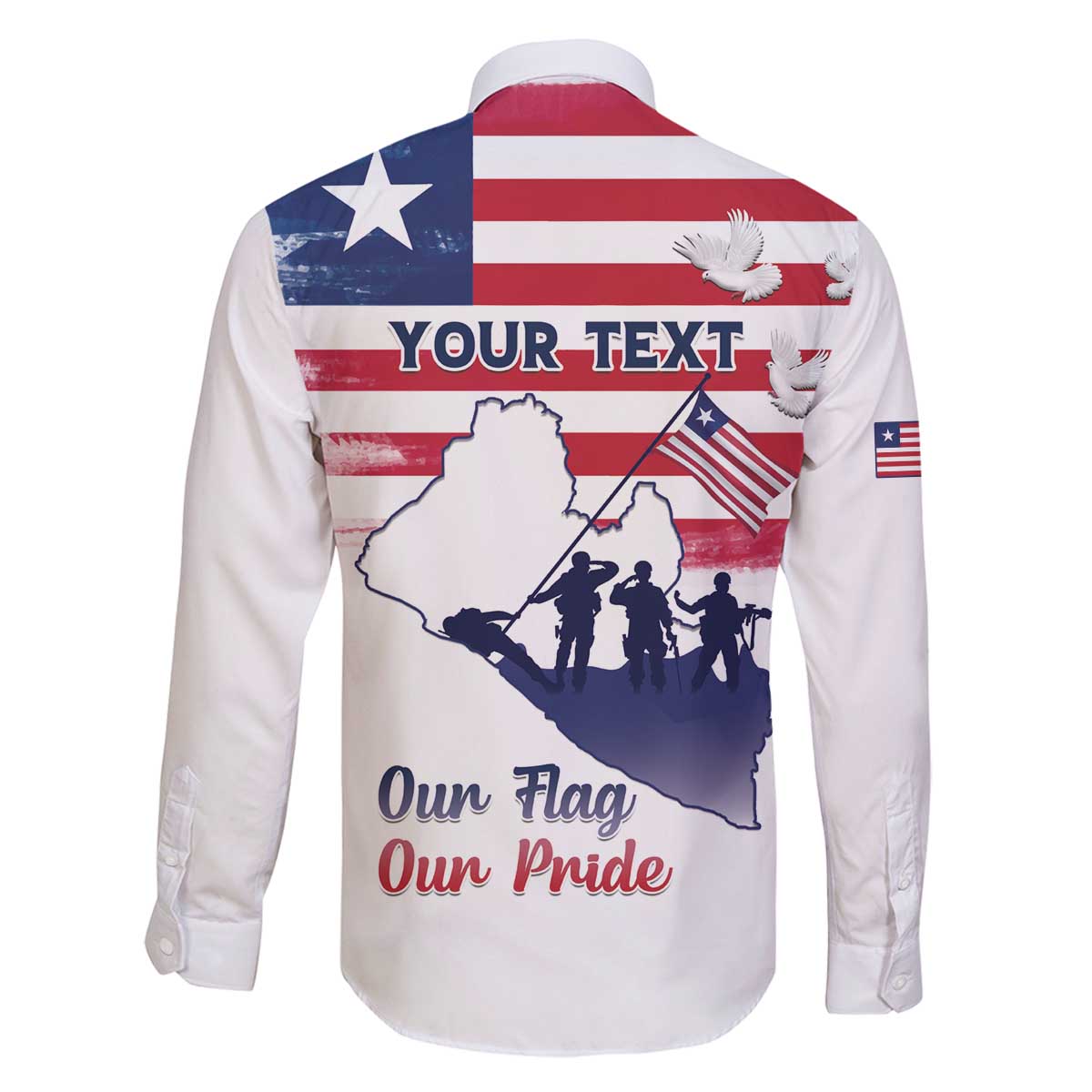 Personalised Liberia Flag Day Family Matching Off The Shoulder Long Sleeve Dress and Hawaiian Shirt Our Flag Our Pride