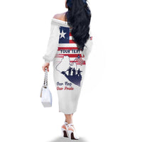 Personalised Liberia Flag Day Family Matching Off The Shoulder Long Sleeve Dress and Hawaiian Shirt Our Flag Our Pride