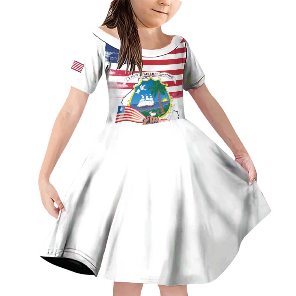 Personalised Liberia Flag Day Family Matching Off Shoulder Short Dress and Hawaiian Shirt Our Flag Our Pride