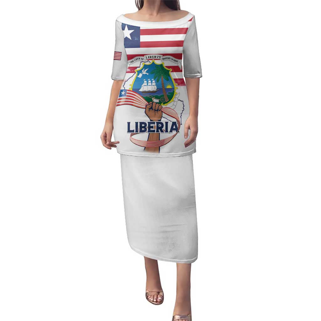 Personalised Liberia Flag Day Family Matching Puletasi and Hawaiian Shirt Our Flag Our Pride