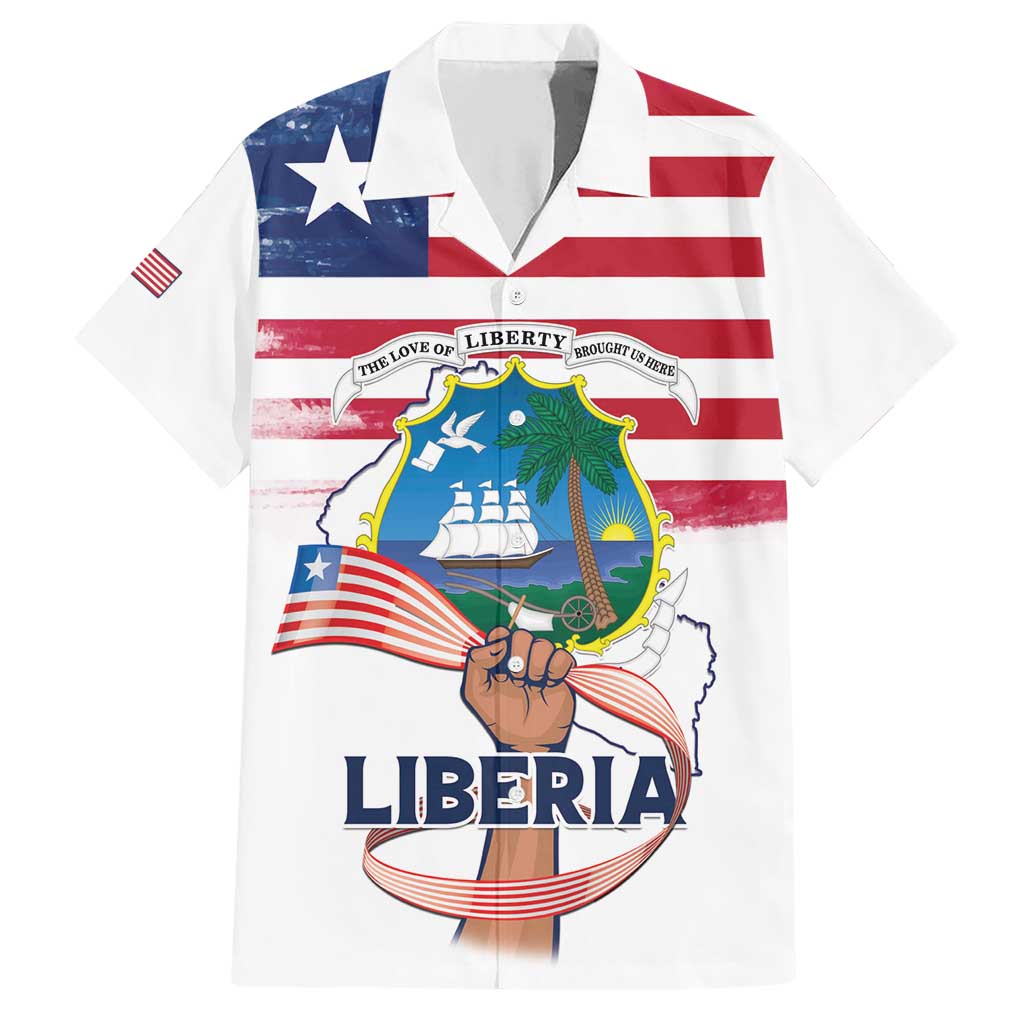Personalised Liberia Flag Day Family Matching Short Sleeve Bodycon Dress and Hawaiian Shirt Our Flag Our Pride