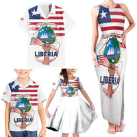 Personalised Liberia Flag Day Family Matching Tank Maxi Dress and Hawaiian Shirt Our Flag Our Pride