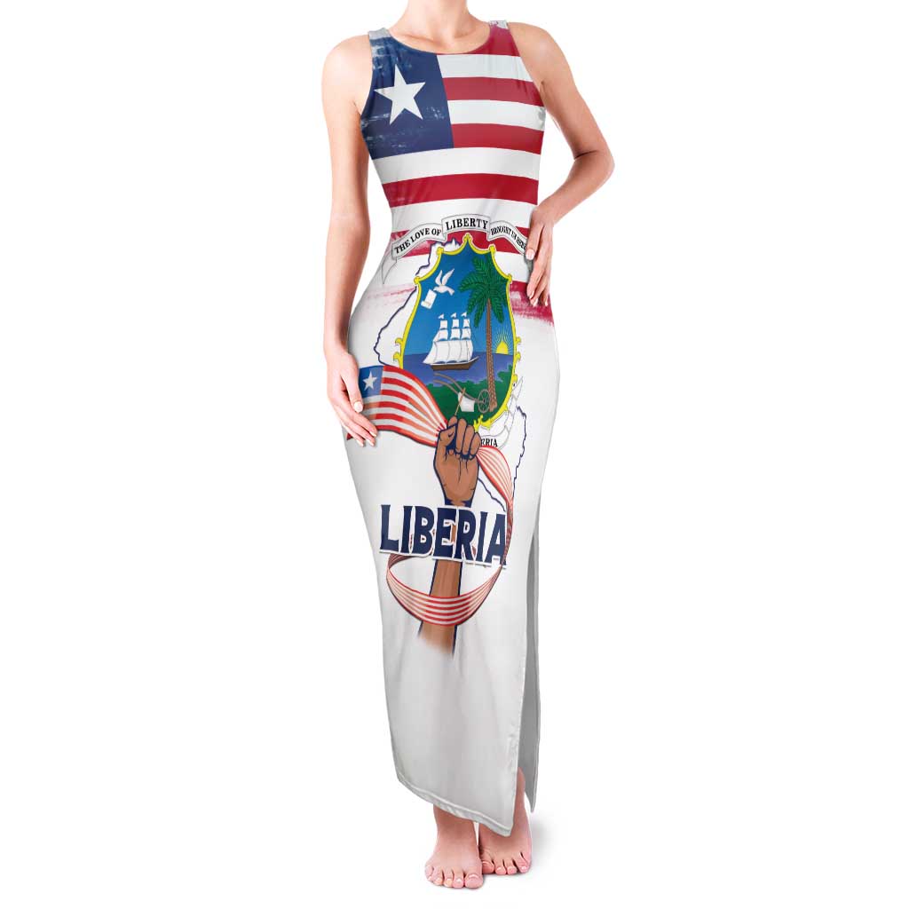 Personalised Liberia Flag Day Family Matching Tank Maxi Dress and Hawaiian Shirt Our Flag Our Pride