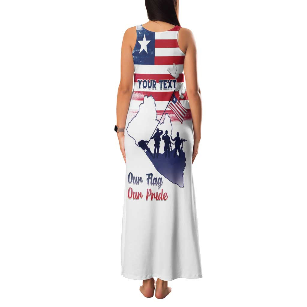 Personalised Liberia Flag Day Family Matching Tank Maxi Dress and Hawaiian Shirt Our Flag Our Pride
