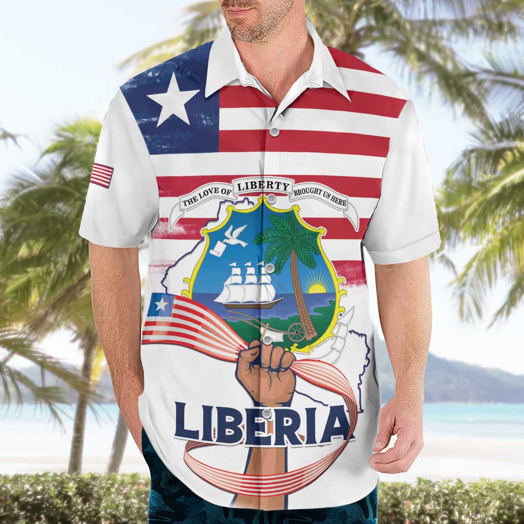 Personalised Liberia Flag Day Hawaiian Shirt Our Flag Our Pride