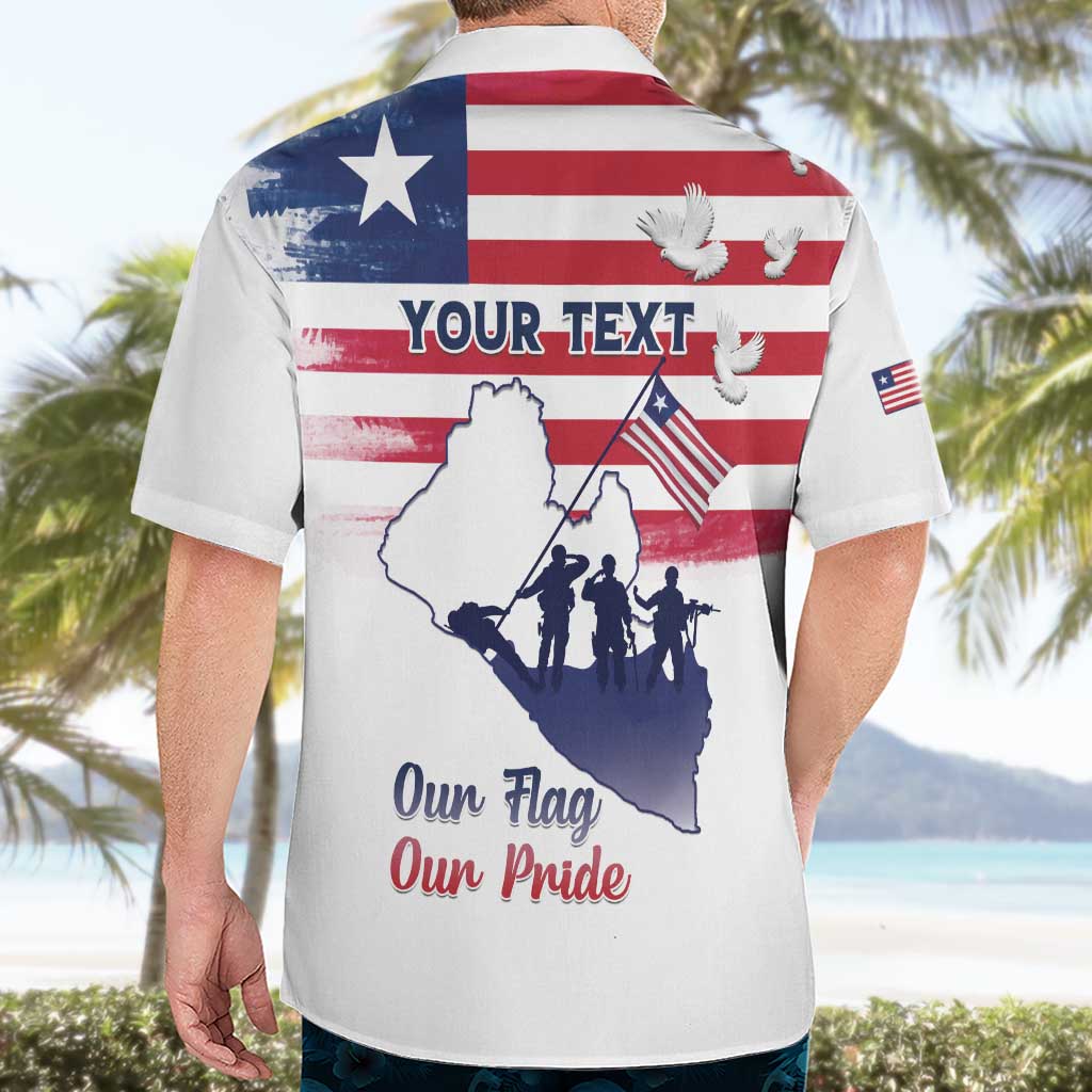 Personalised Liberia Flag Day Hawaiian Shirt Our Flag Our Pride