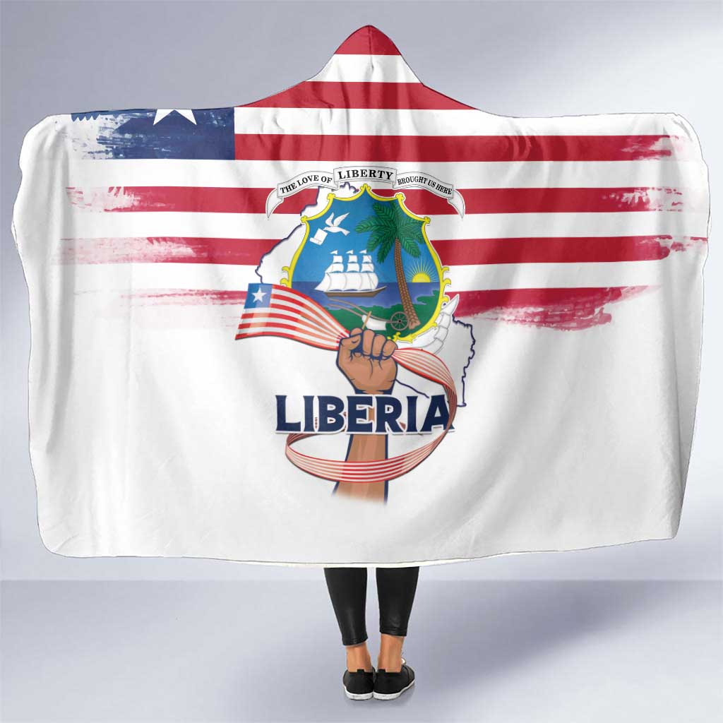 Liberia Flag Day Hooded Blanket Our Flag Our Pride