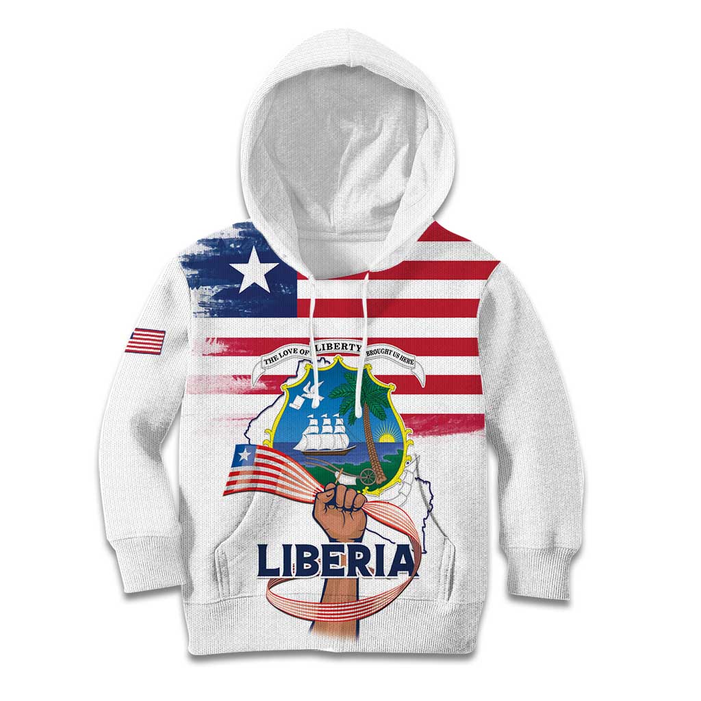 Personalised Liberia Flag Day Kid Hoodie Our Flag Our Pride