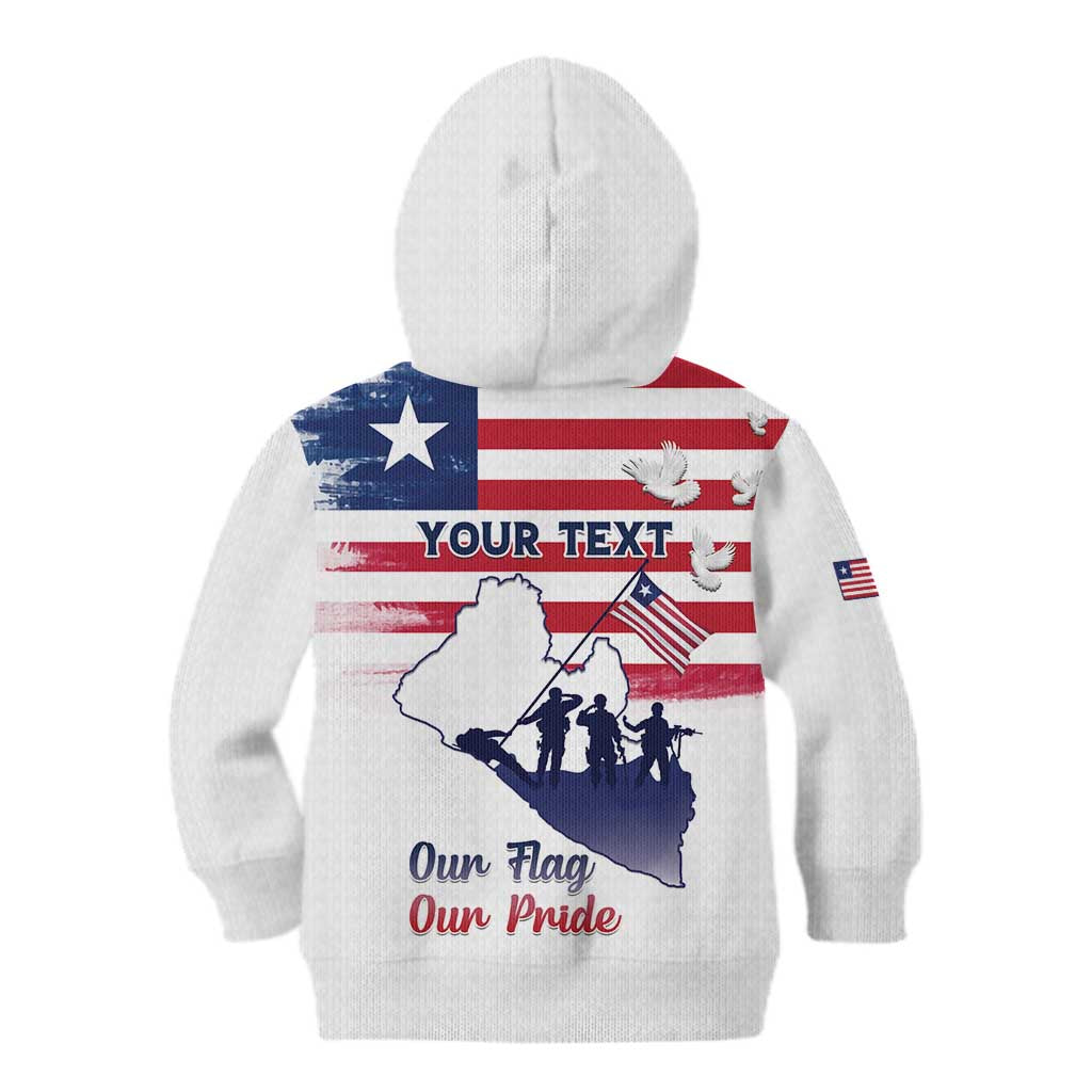 Personalised Liberia Flag Day Kid Hoodie Our Flag Our Pride