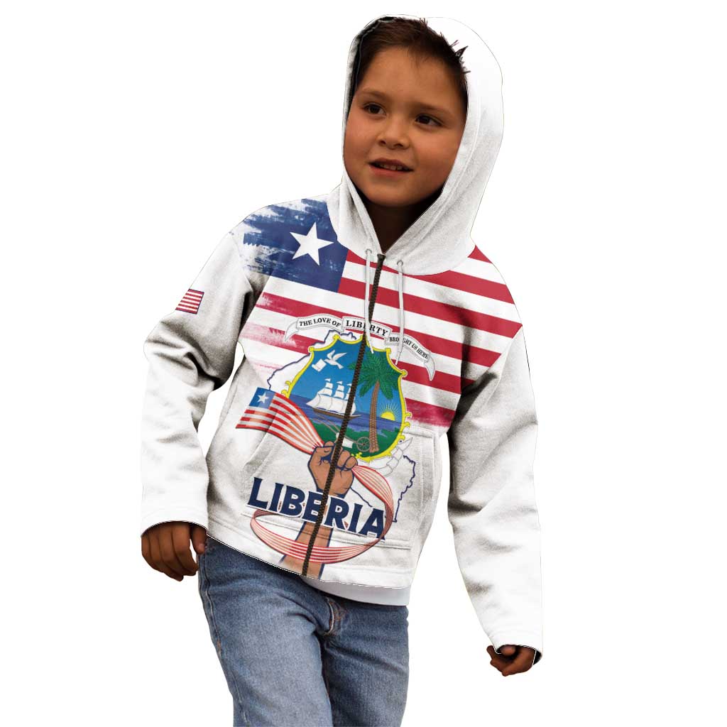 Personalised Liberia Flag Day Kid Hoodie Our Flag Our Pride