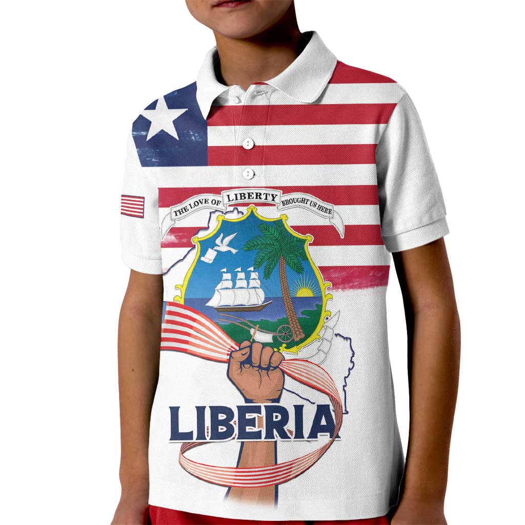 Personalised Liberia Flag Day Kid Polo Shirt Our Flag Our Pride